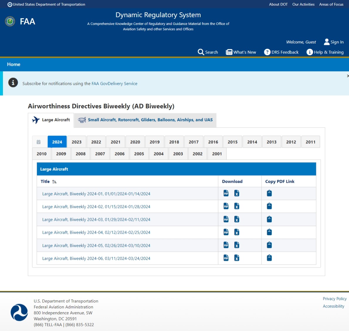Penomoran AD FAA dan EASA